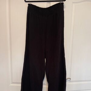 Wonderly Boho Muslin Gauze Black Pull On Cotton Pant Women’s Large